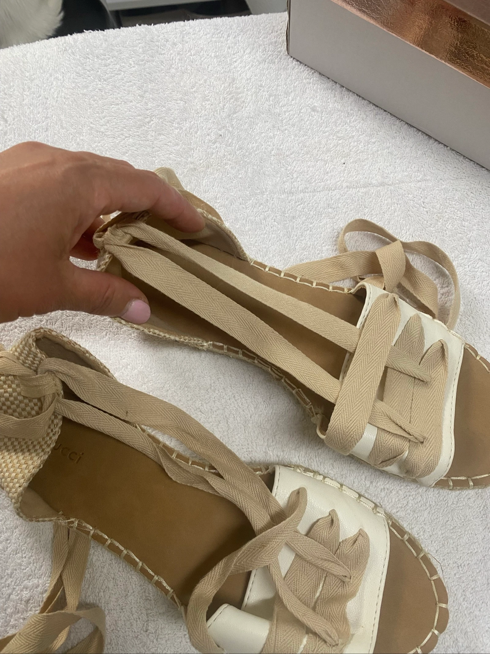 Espadrillesandalen met knoop aan de enkel – photo 4